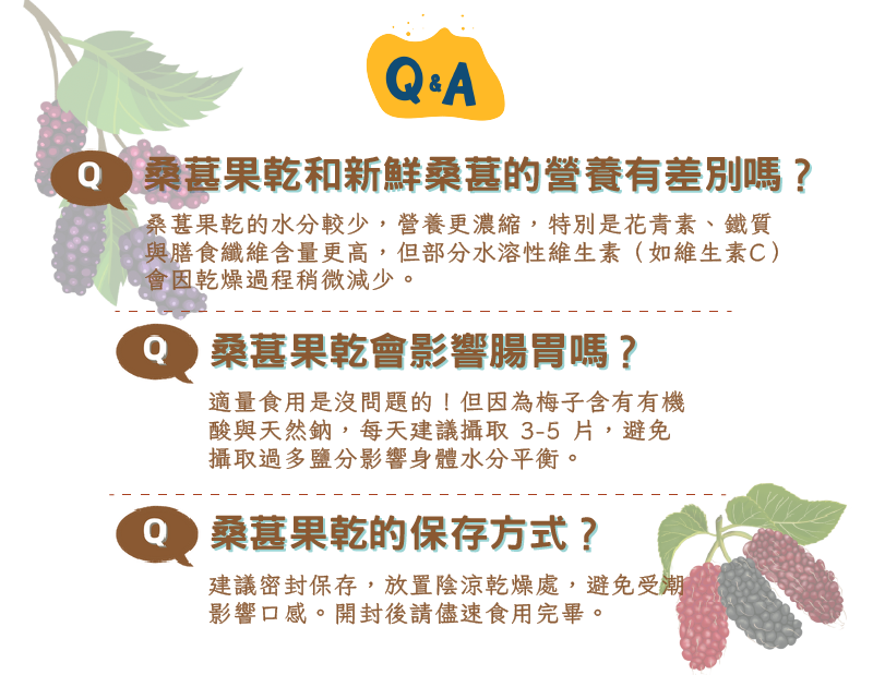 桑葚果乾Q&A