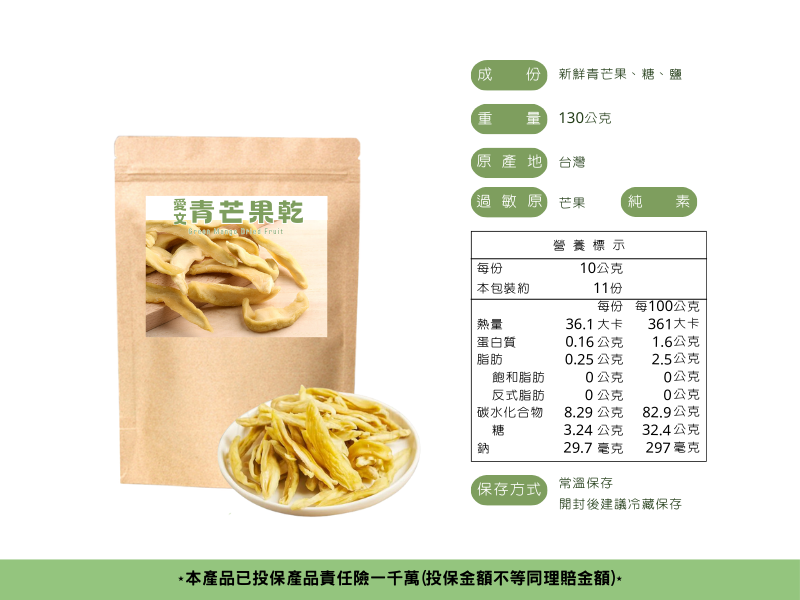 愛文青芒果產品規格